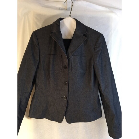 Ann Taylor Black Denim Sheath Dress Women's Career  Sleeveless With Jacket Sz 6 - Picture 11 of 12